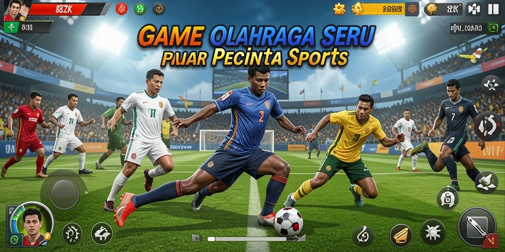 Tangkapan layar 8ZK menampilkan aksi pertandingan olahraga yang mendebarkan.