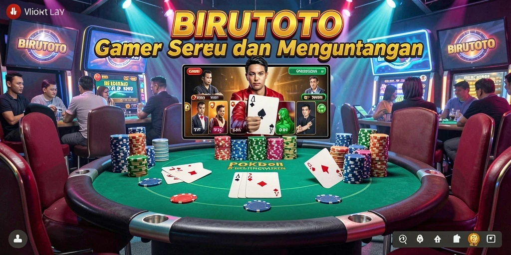 Tampilan gameplay Poker di BIRUTOTO yang mendebarkan.