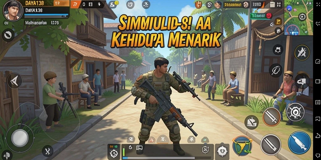 Tampilan gameplay menarik dalam simulasi kehidupan sehari-hari.