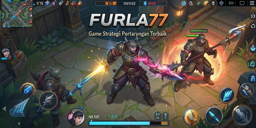 Screenshot utama FURLA77 menunjukkan pertarungan strategis yang mendebarkan antar pemain.
