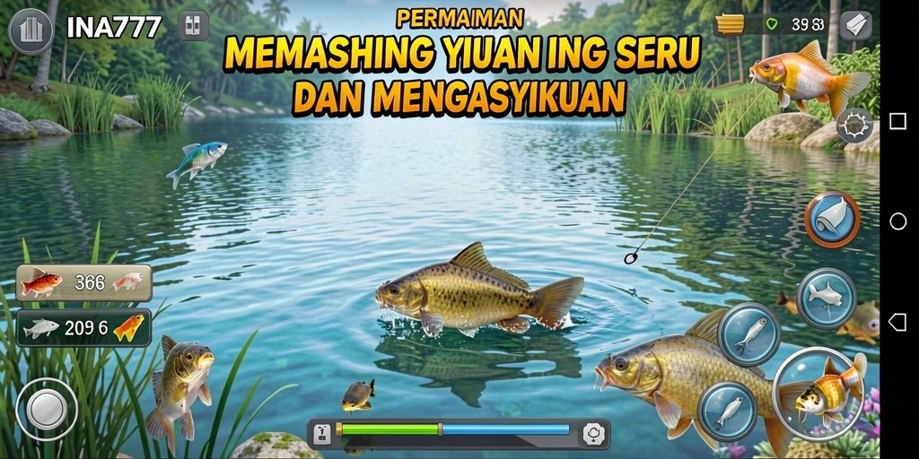 Tangkapan ikan berwarna-warni di gameplay INA777.