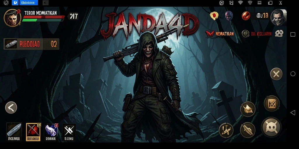 Screenshot gameplay JANDA4D yang mencekam dan penuh misteri.