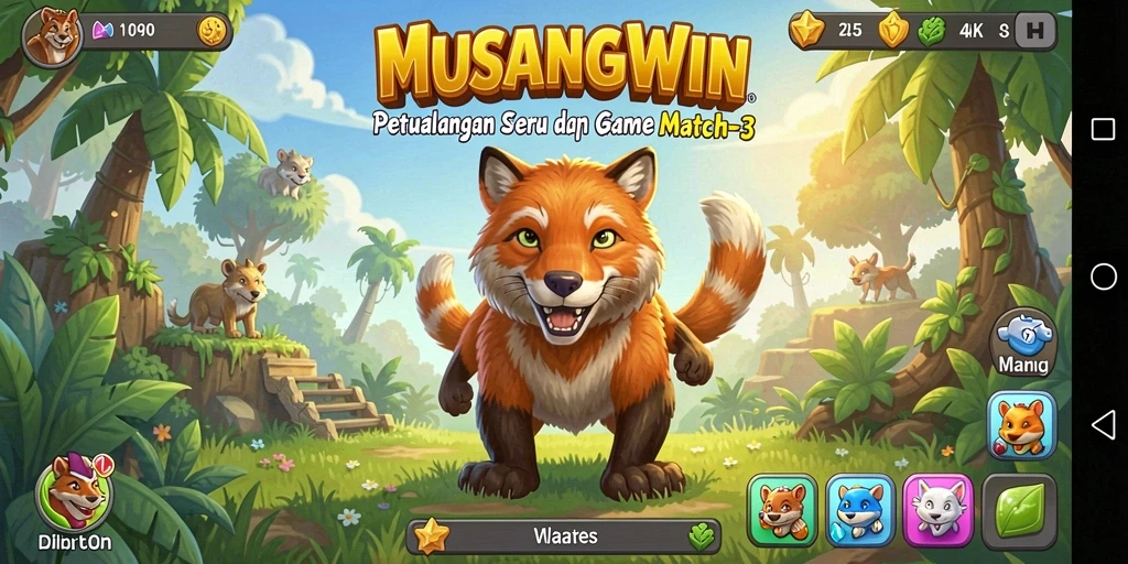Tangkapan layar gameplay MUSANGWIN dengan kombinasi warna yang menawan.