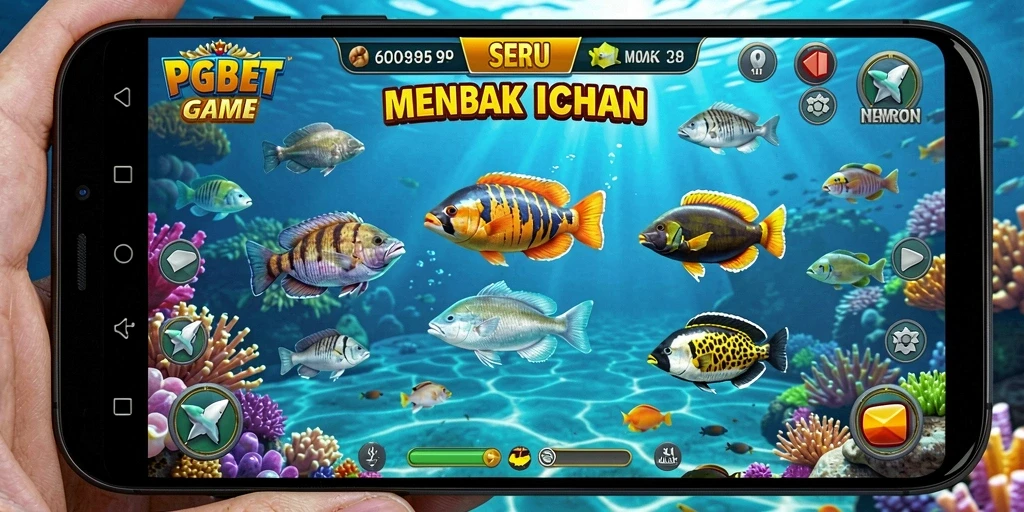 Tampilan gameplay PGBET yang penuh warna dan seru saat menembak ikan.