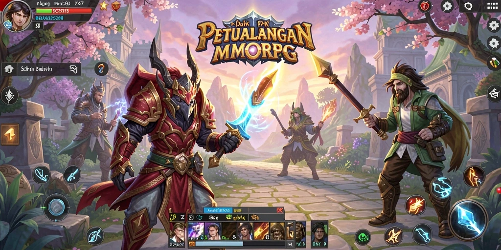 Tampilan gameplay ZK7 yang menampilkan aksi epik dalam dunia MMORPG.