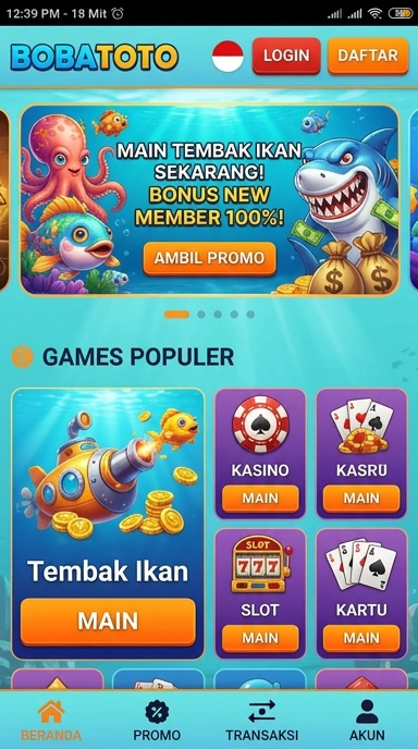 Halaman kategori aplikasi di bobatoto yang memudahkan pencarian.
